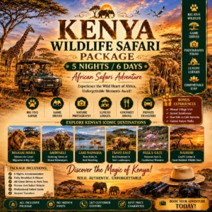 KENYA WILDLIFE SAFARI PACKAGE – 5 Nights / 6 Days