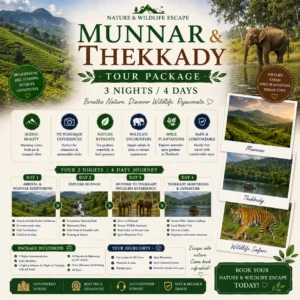 Munnar & Thekkady Tour Package – 3 Nights / 4 Days Nature & Wildlife Escape