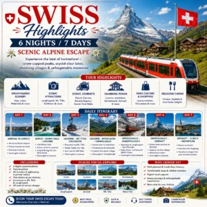 SWISS Highlights – 6 Nights / 7 Days Scenic Alpine Escape